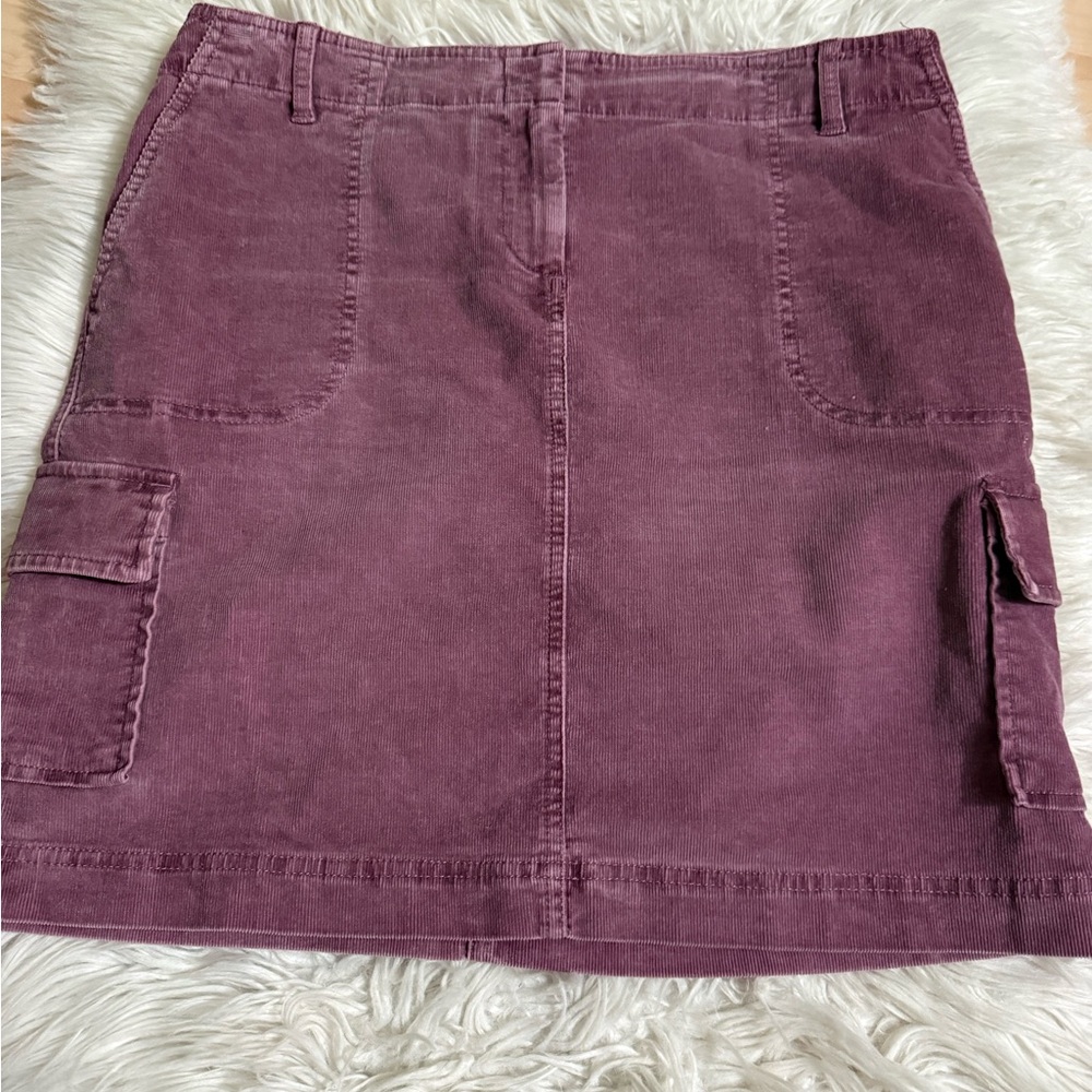J Jill Mauve Corduroy Cargo Skirt 10